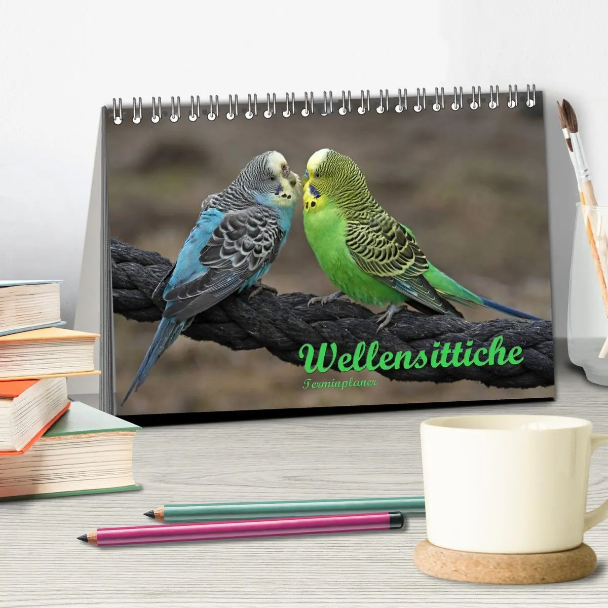 Bild: 9783516151596 | Terminplaner Wellensittiche (Tischkalender 2026 DIN A5 quer),...