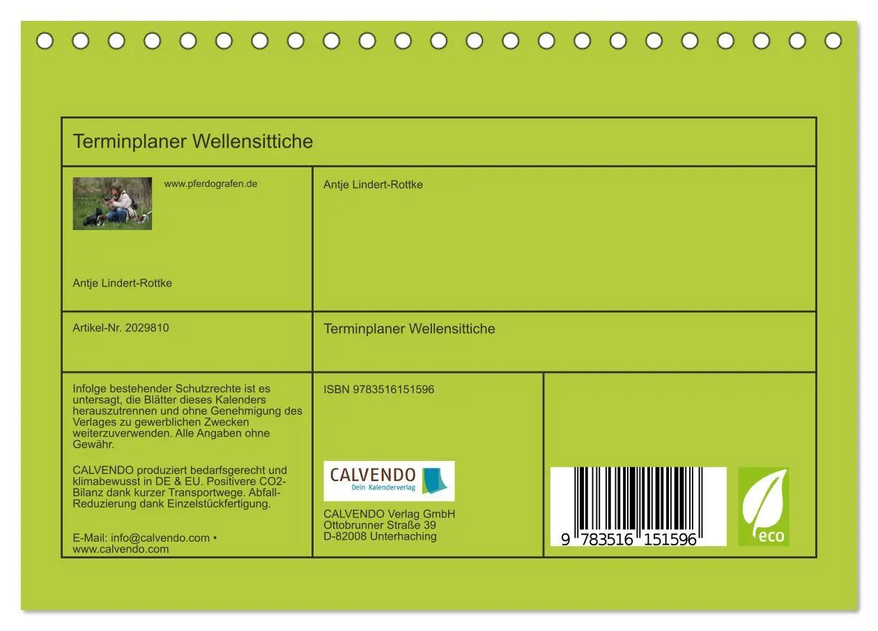 Bild: 9783516151596 | Terminplaner Wellensittiche (Tischkalender 2026 DIN A5 quer),...