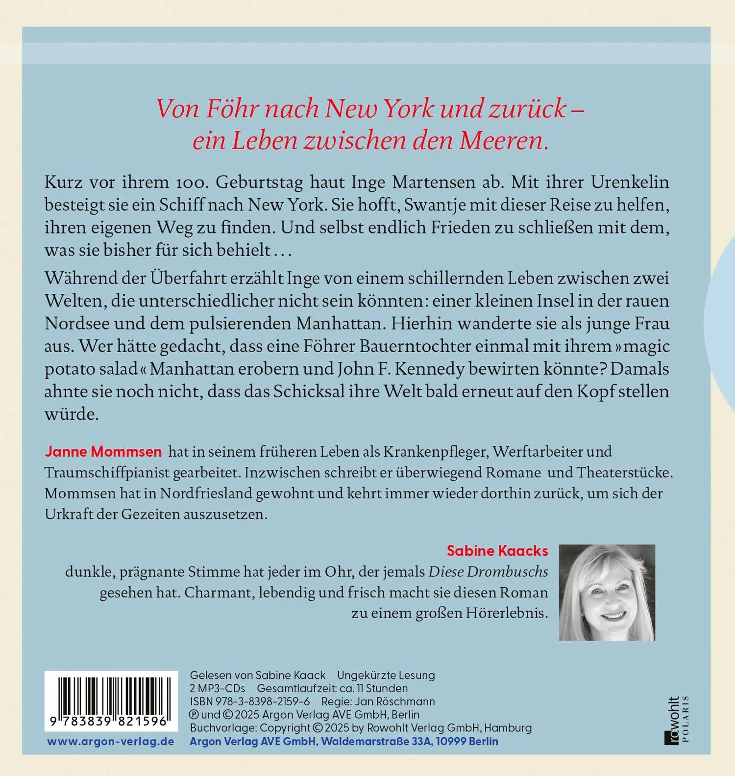 Rückseite: 9783839821596 | Das Licht in den Wellen | Janne Mommsen | MP3 | Deutsch | 2025