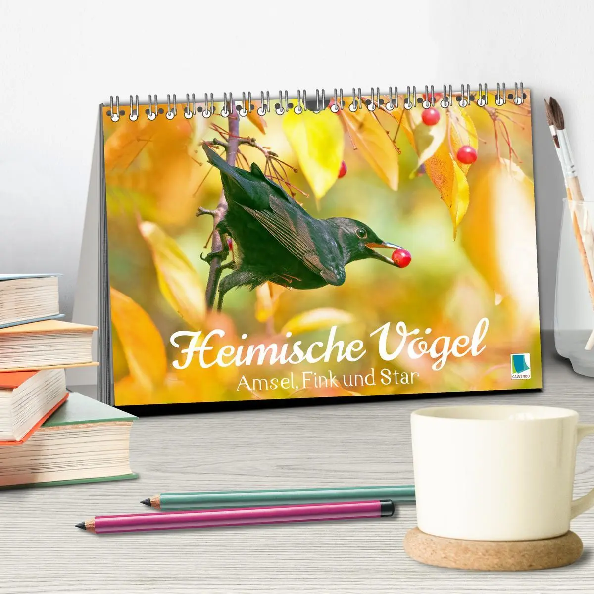 Bild: 9783457501696 | Amsel, Fink und Star: Heimische Vögel (Tischkalender 2026 DIN A5...