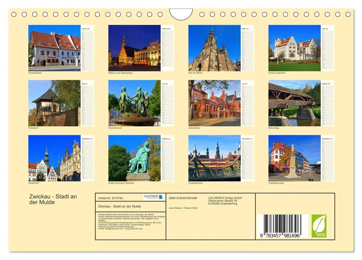 Bild: 9783457981696 | Zwickau - Stadt an der Mulde (Wandkalender 2026 DIN A4 quer),...