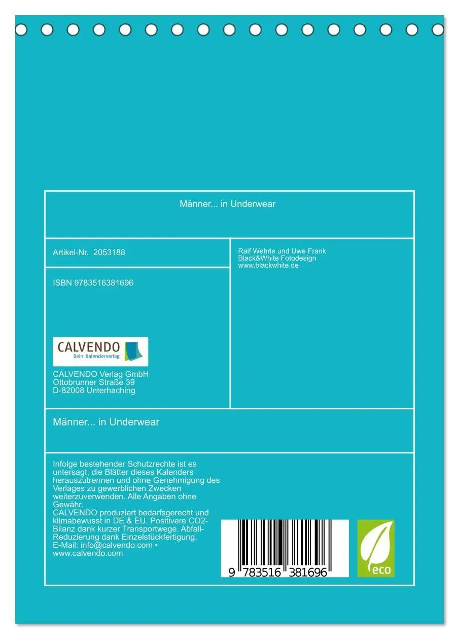 Bild: 9783516381696 | Männer... in Underwear (Tischkalender 2026 DIN A5 hoch), CALVENDO...