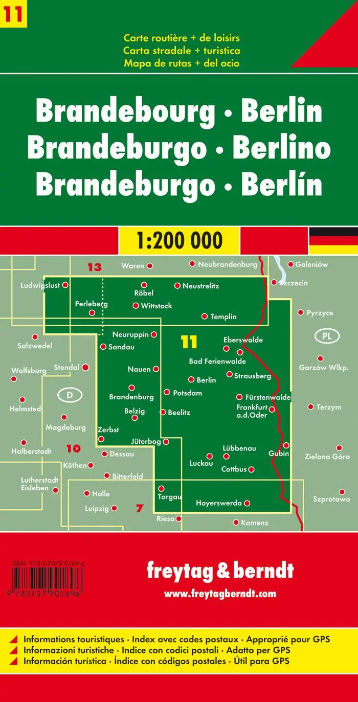 Rückseite: 9783707901696 | Brandenburg - Berlin, Autokarte 1:200.000 | (Land-)Karte | gefalzt