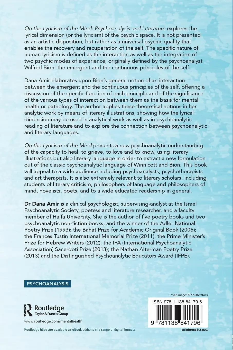 Rückseite: 9781138841796 | On the Lyricism of the Mind | Psychoanalysis and literature | Amir