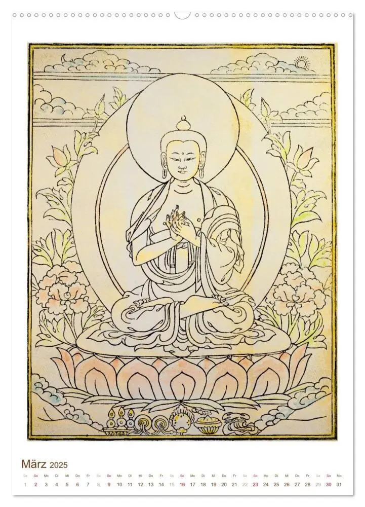 Bild: 9783457041796 | Mit Buddha durchs Jahr: historische Zeichnungen (Wandkalender 2025...