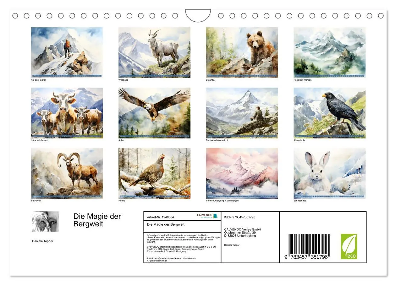 Bild: 9783457351796 | Die Magie der Bergwelt (Wandkalender 2026 DIN A4 quer), CALVENDO...