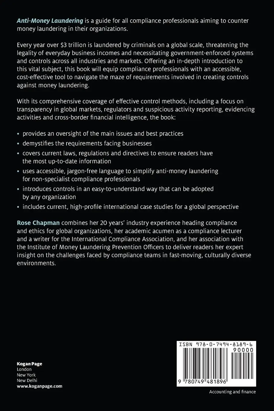 Rückseite: 9780749481896 | Anti-Money Laundering | Rose Chapman | Taschenbuch | Englisch | 2018