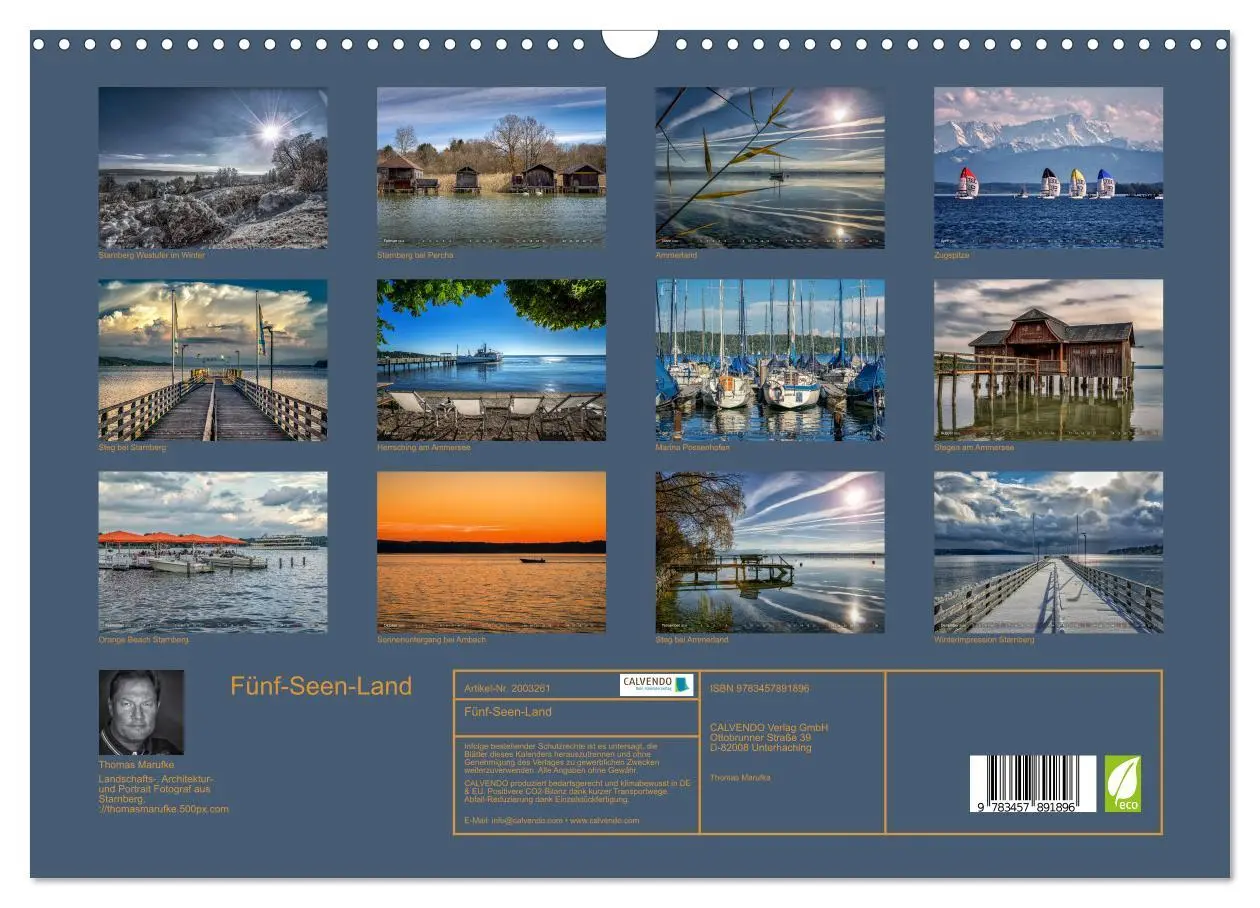 Bild: 9783457891896 | Fünf-Seen-Land (Wandkalender 2026 DIN A3 quer), CALVENDO...