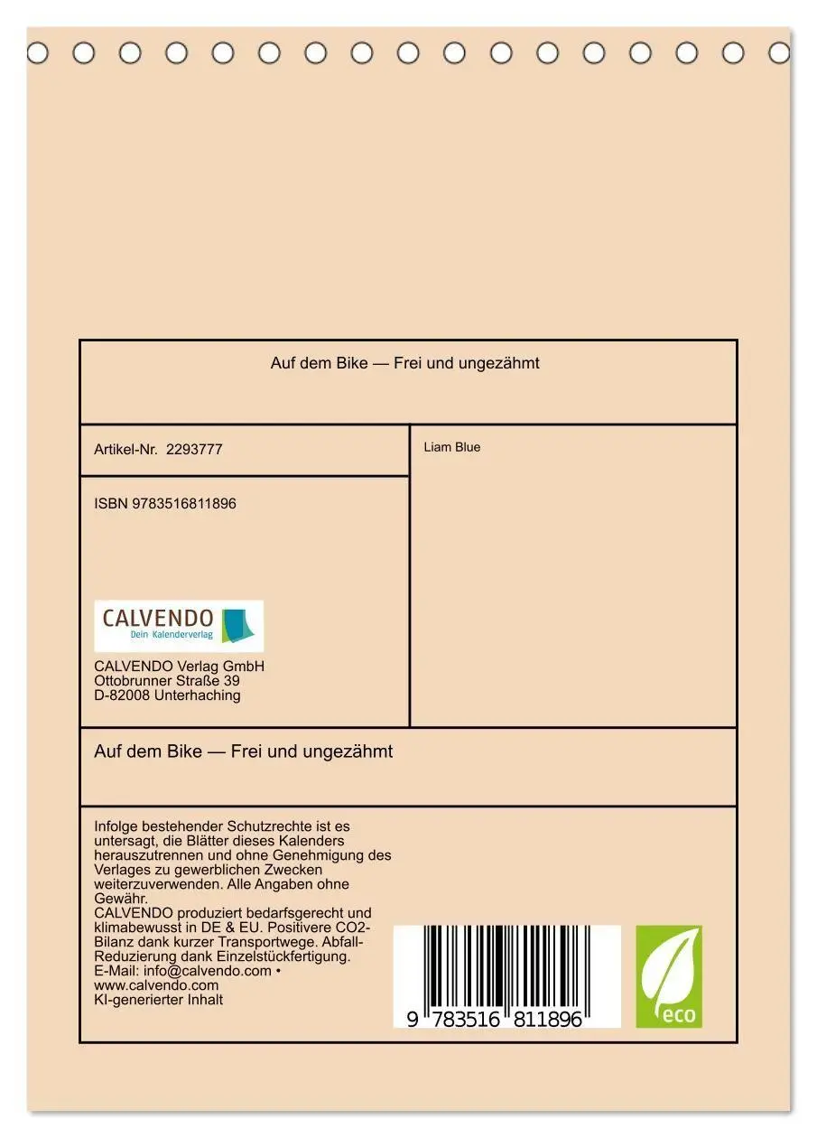 Bild: 9783516811896 | Auf dem Bike - Frei und ungezähmt (Tischkalender 2027 DIN A5 hoch),...