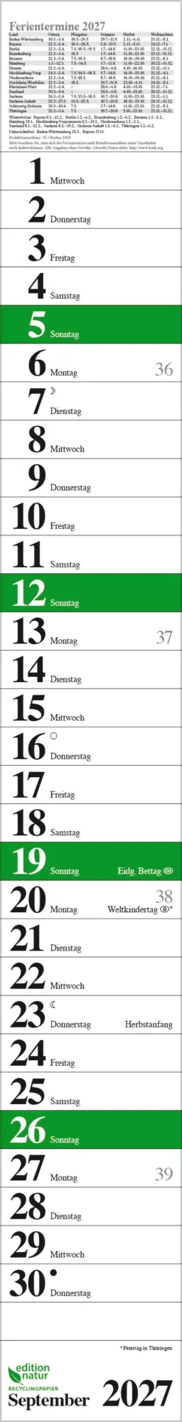 Bild: 9783819301896 | Streifenplaner Praktika Grün Recyclingpapier 2027 | Verlag Korsch