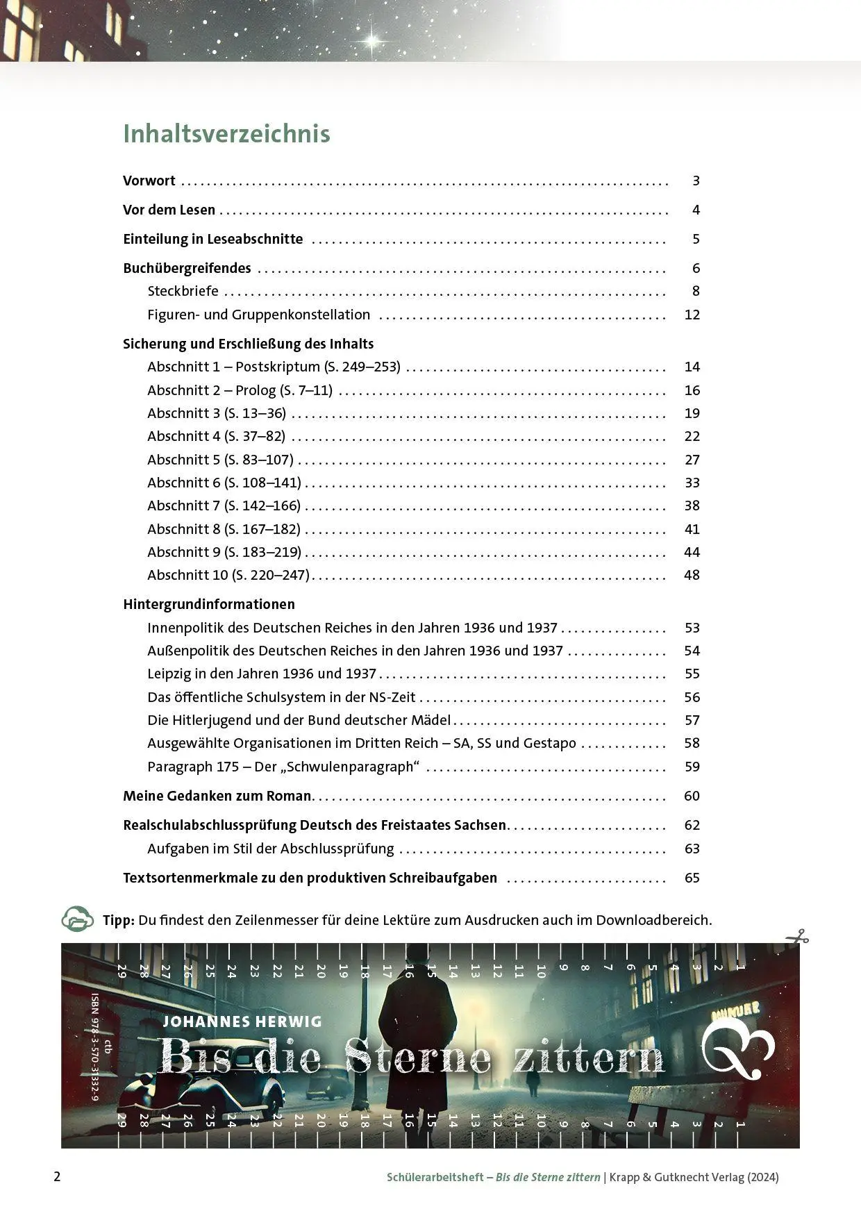 Bild: 9783963231896 | Bis die Sterne zittern - Johannes Herwig - Schülerarbeitsheft | 65 S.