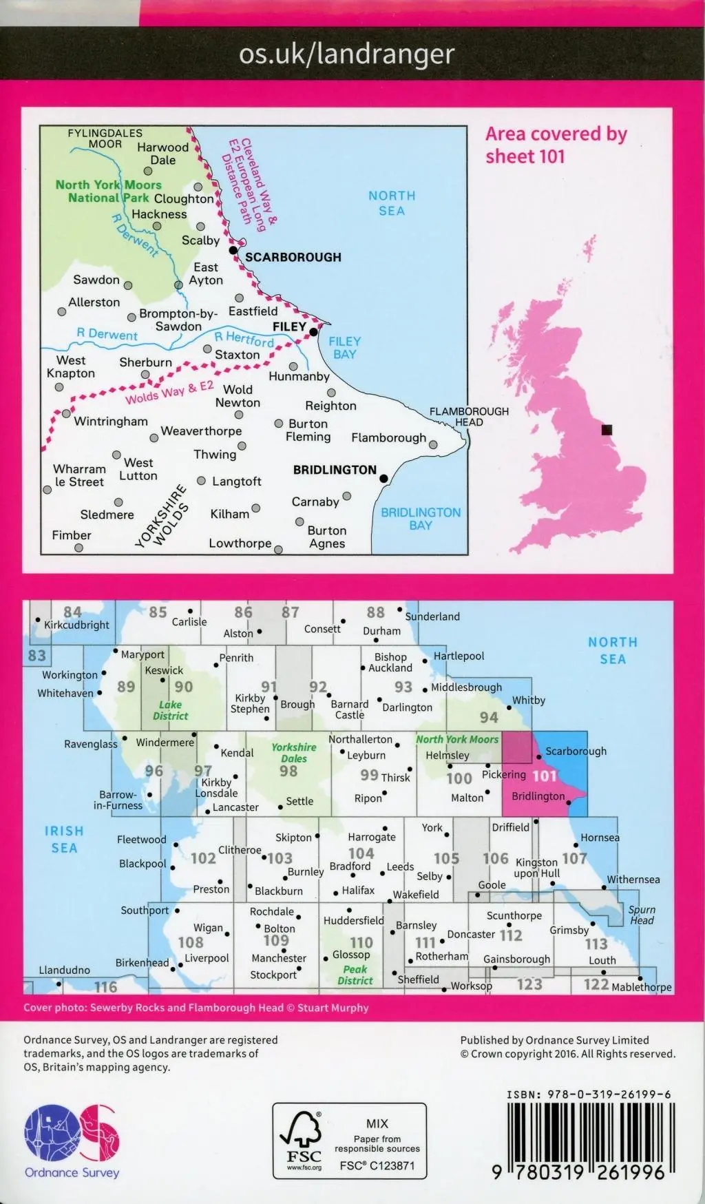 Bild: 9780319261996 | Scarborough, Bridlington &amp; Filey | Ordnance Survey | (Land-)Karte