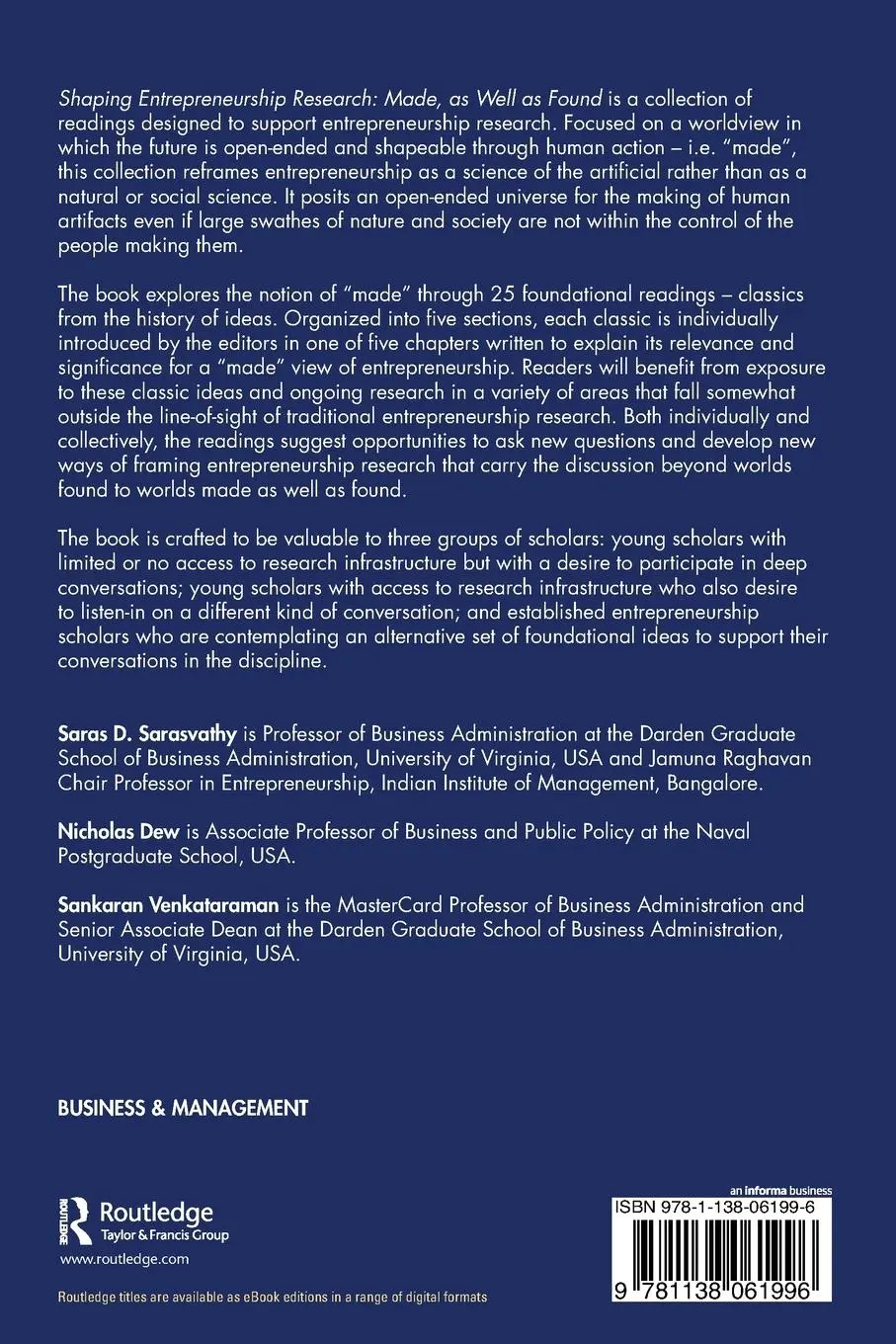 Rückseite: 9781138061996 | Shaping Entrepreneurship Research | Made, as Well as Found | Buch