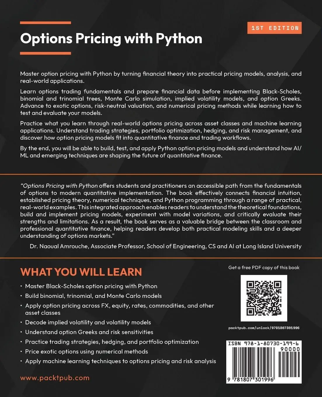 Rückseite: 9781807301996 | Options Pricing with Python | Mhamed Bettaieb | Taschenbuch | Englisch