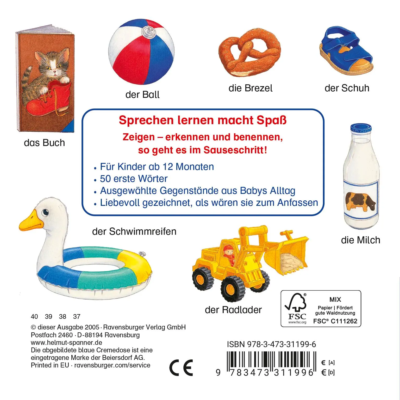 Rückseite: 9783473311996 | Meine allerersten Wörter | Ab 9 Monate | Helmut Spanner | Buch | 18 S.