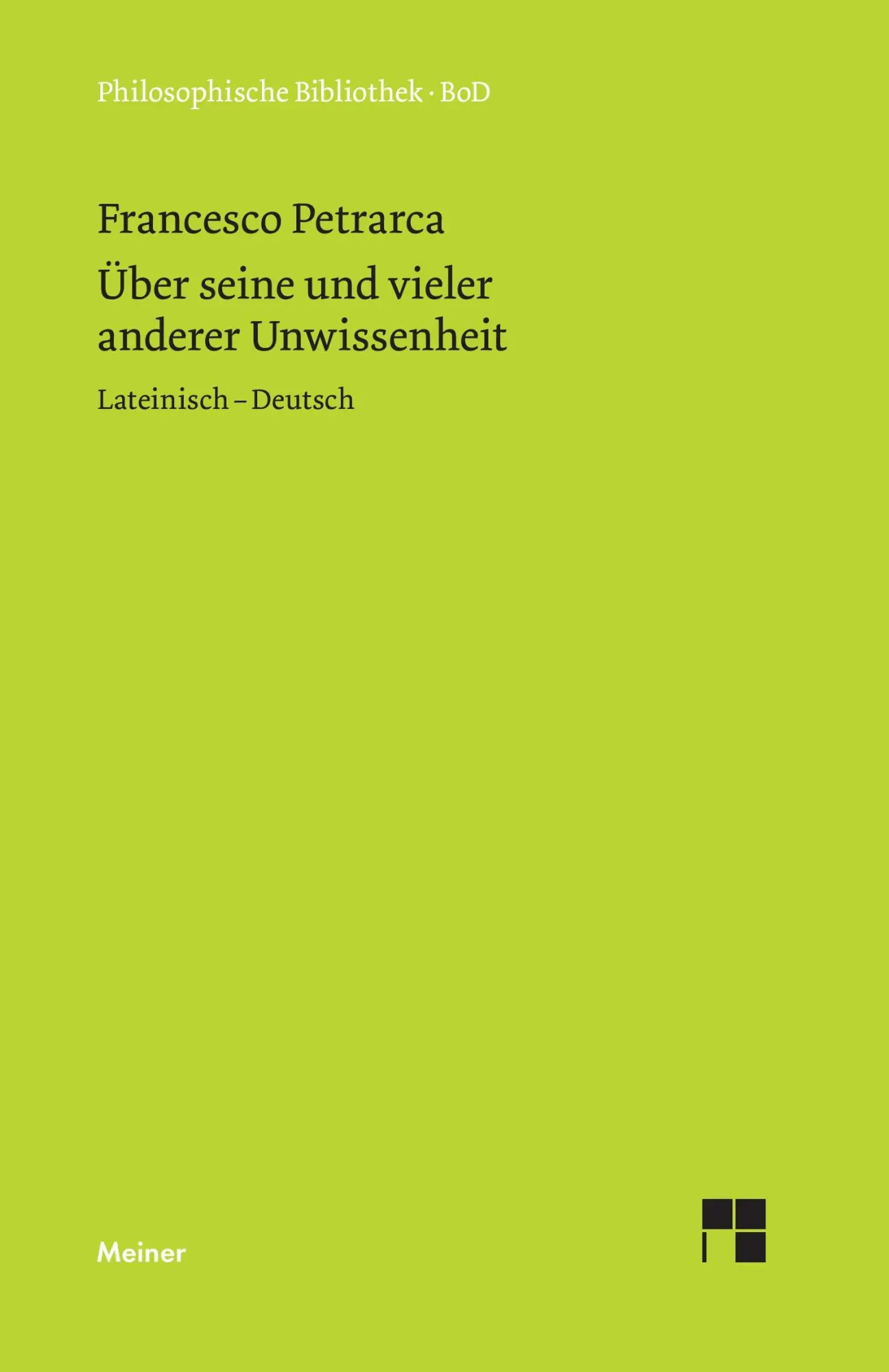 Cover: 9783787311996 | Über seine und vieler anderer Unwissenheit | Lateinisch - Deutsch