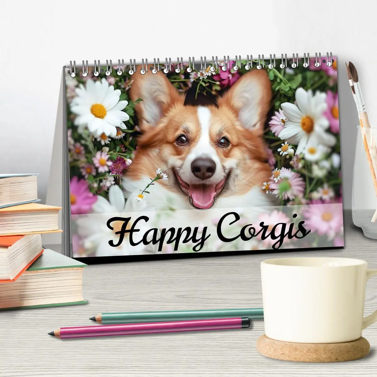 Bild: 9783457462096 | Happy Corgis (Tischkalender 2026 DIN A5 quer), CALVENDO Monatskalender