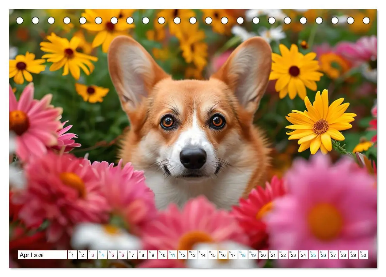 Bild: 9783457462096 | Happy Corgis (Tischkalender 2026 DIN A5 quer), CALVENDO Monatskalender