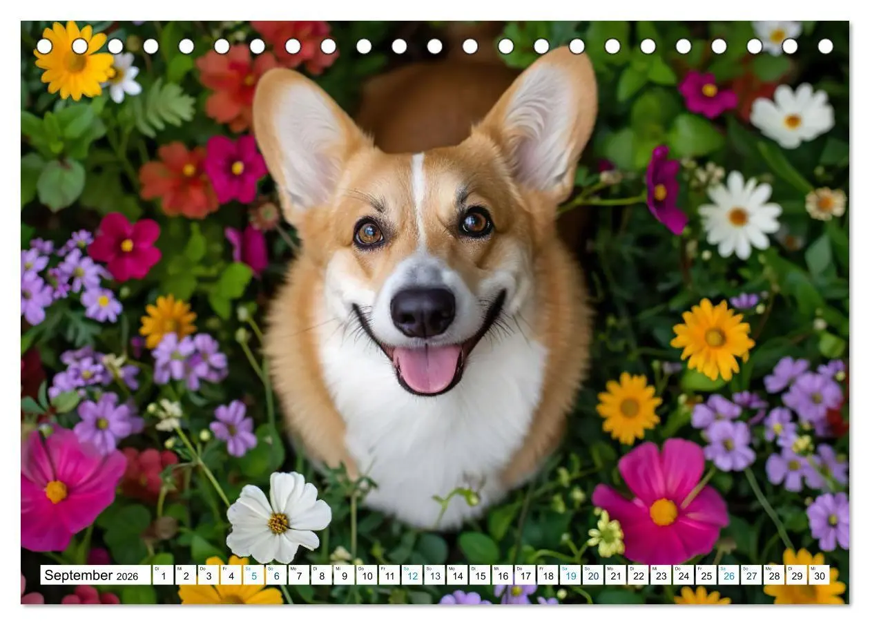 Bild: 9783457462096 | Happy Corgis (Tischkalender 2026 DIN A5 quer), CALVENDO Monatskalender