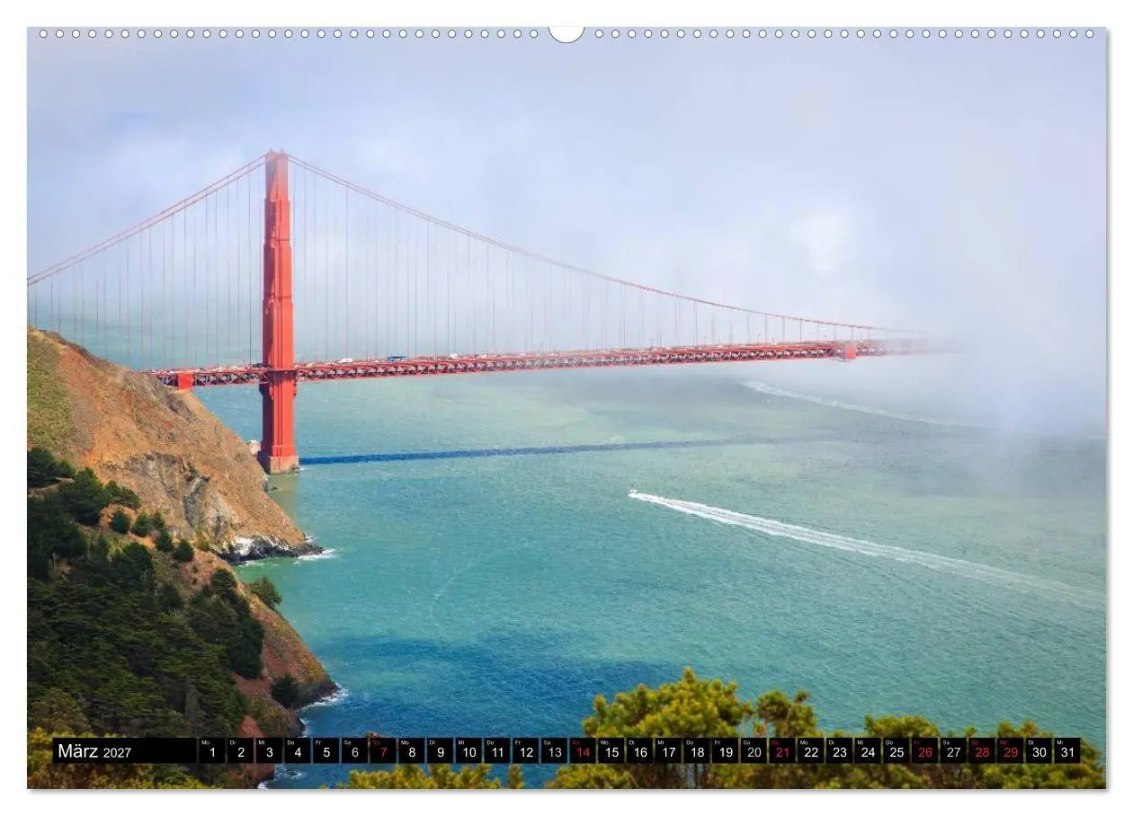 Bild: 9783594152096 | Golden Gate Bridge (Wandkalender 2027 DIN A2 quer), CALVENDO...