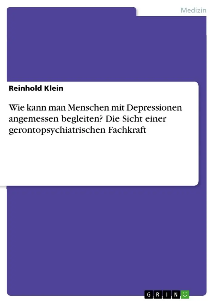 Cover: 9783668952096 | Wie kann man Menschen mit Depressionen angemessen begleiten? Die...