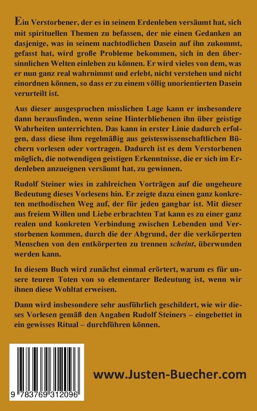 Rückseite: 9783769312096 | Den Toten vorlesen | Josef F. Justen | Taschenbuch | 96 S. | Deutsch