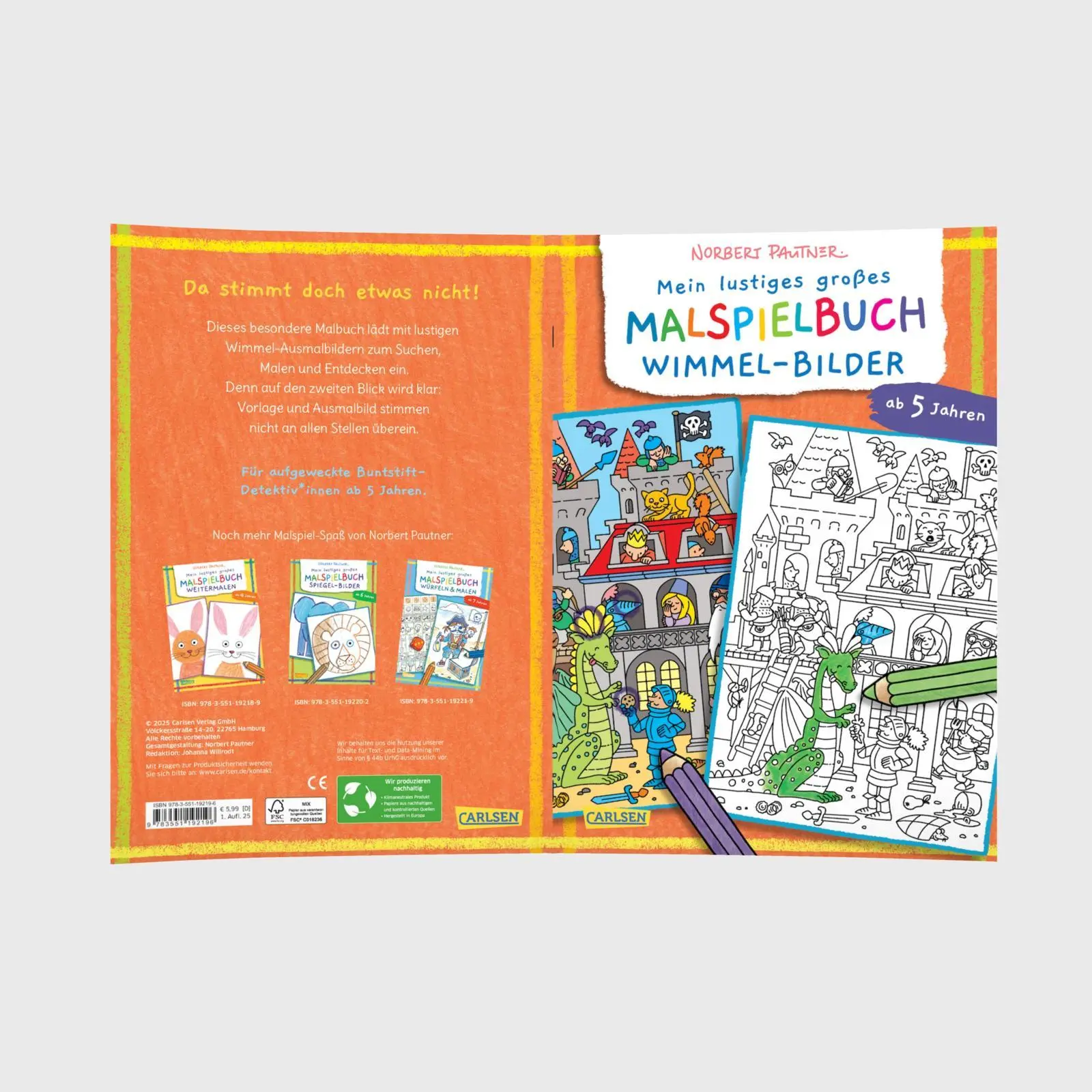 Bild: 9783551192196 | Mein lustiges großes Malspielbuch: Wimmel-Bilder (ab 5 Jahren) | Buch