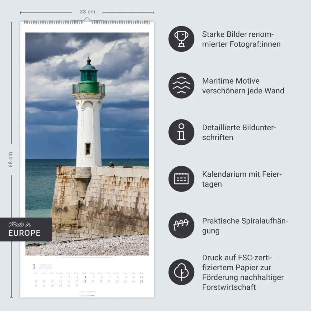 Bild: 9783839902196 | Leuchttürme Kalender 2026 | Kalender | Spiralbindung | 14 S. | Deutsch