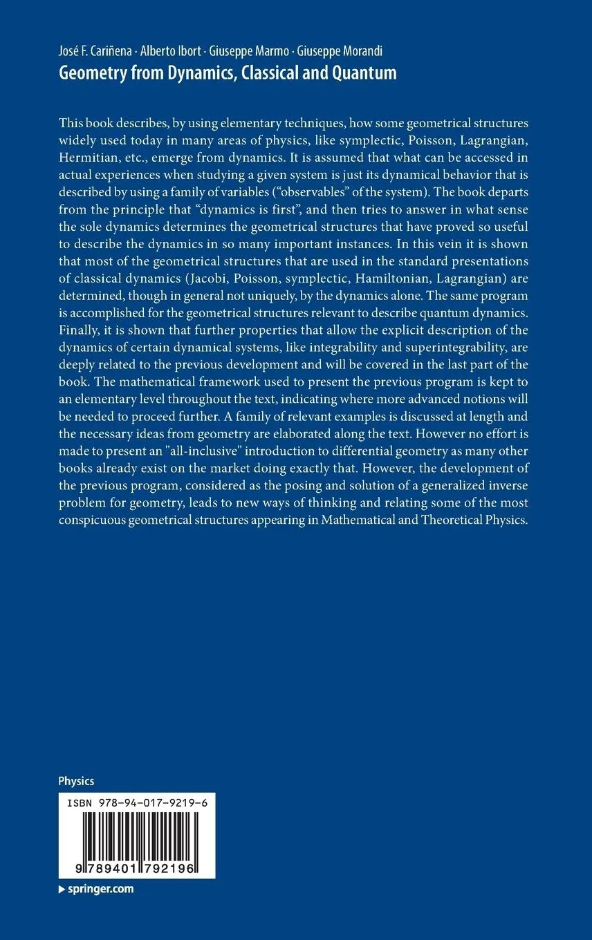 Rückseite: 9789401792196 | Geometry from Dynamics, Classical and Quantum | Cariñena (u. a.) | xxv