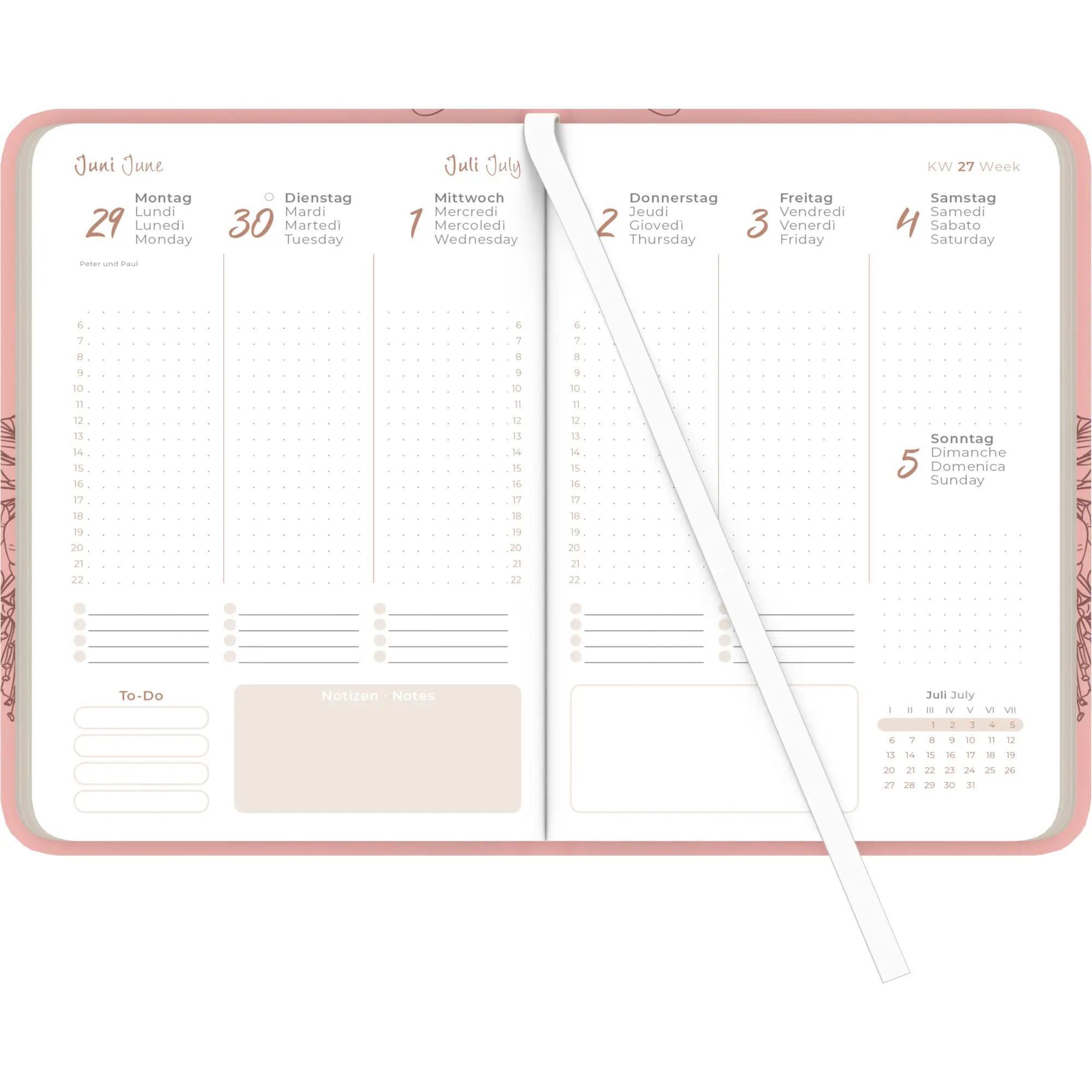 Bild: 4069095002296 | Lady Journal Deluxe Salmon 2026 - Taschen-Kalender A6 (10,7x15,2...