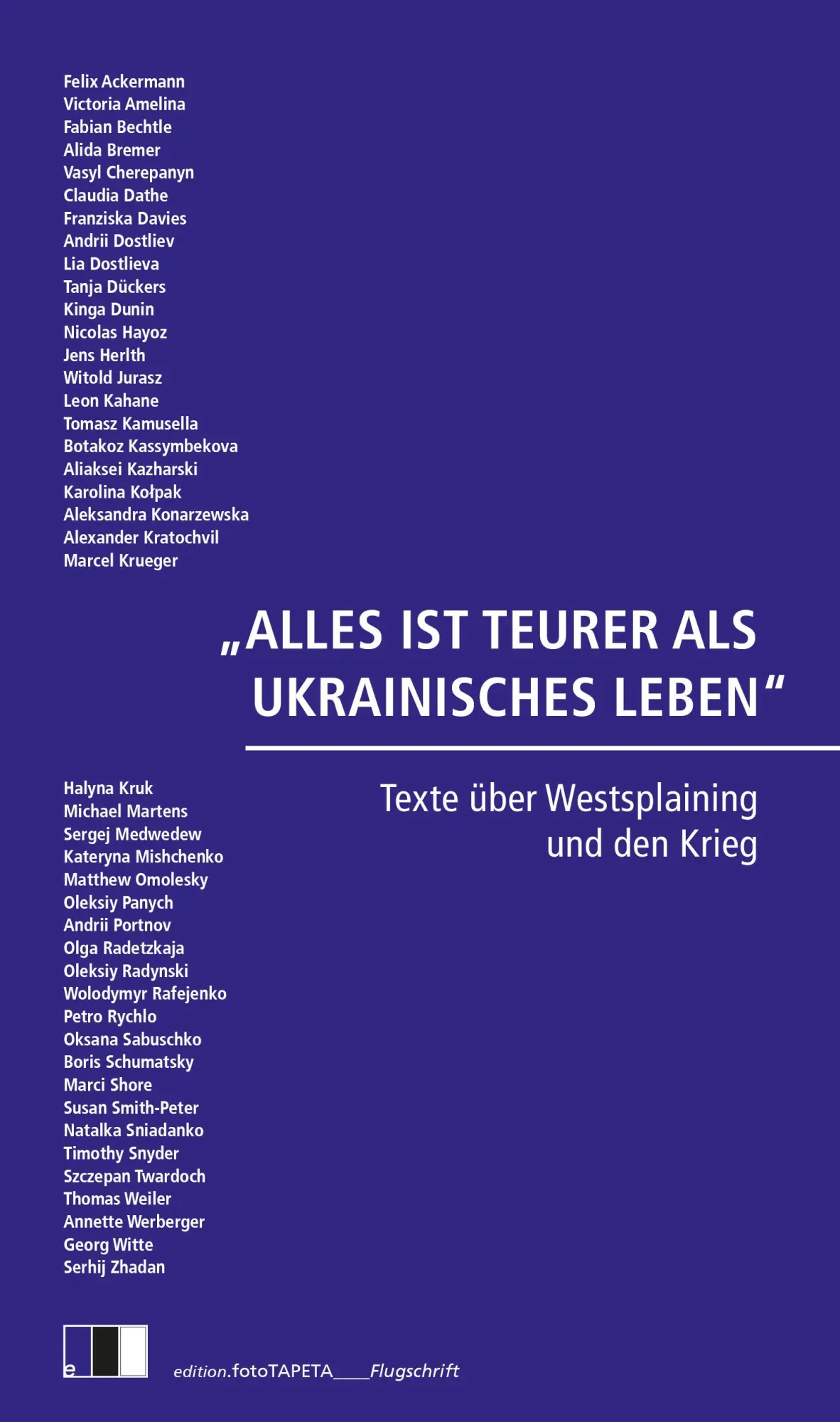 Cover: 9783949262296 | ALLES IST TEURER ALS UKRAINISCHES LEBEN | Konarzewska (u. a.) | Buch