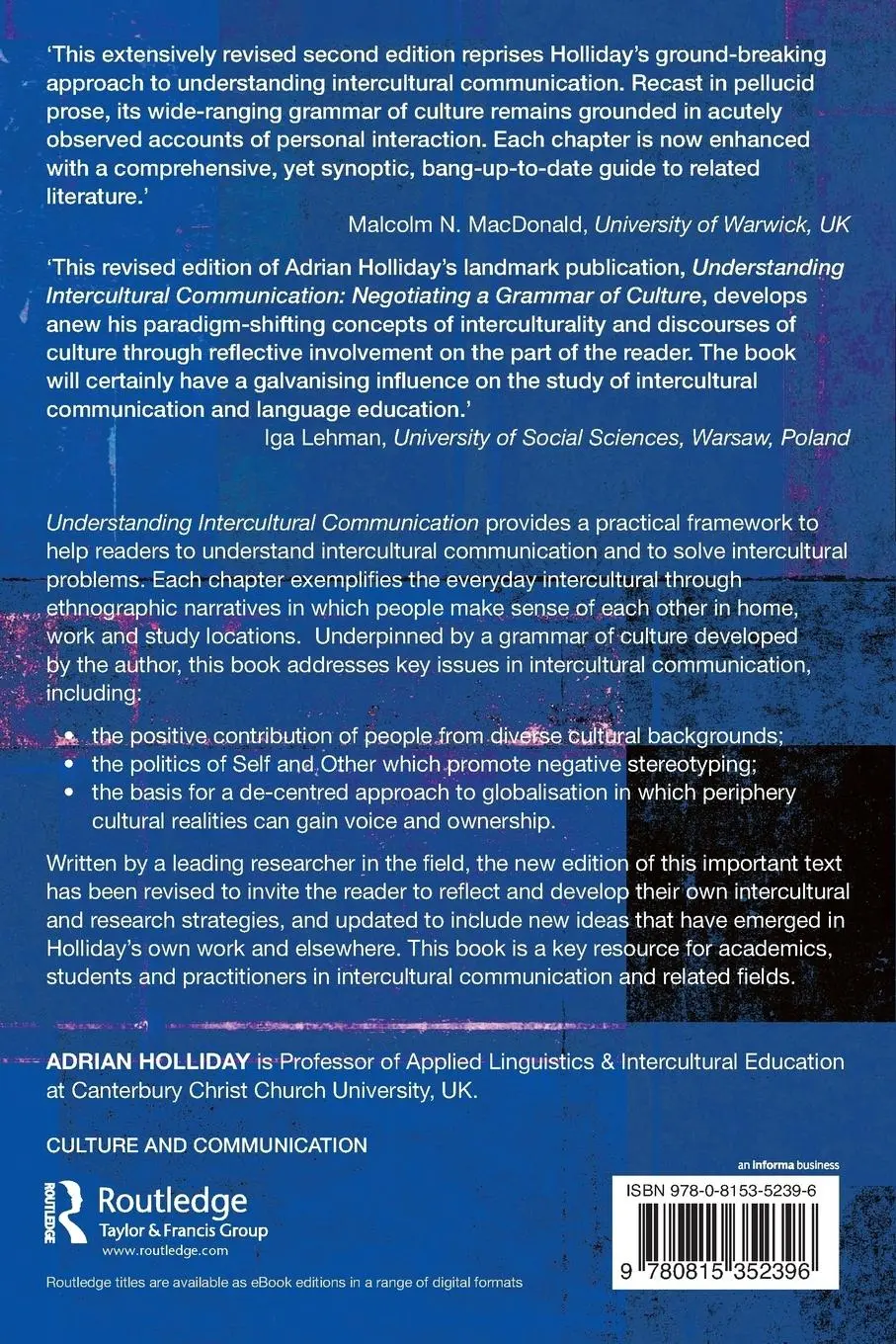 Rückseite: 9780815352396 | Understanding Intercultural Communication | Adrian Holliday | Buch