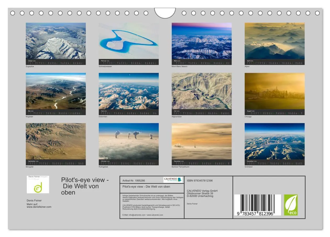 Bild: 9783457812396 | Pilot's-eye view - Die Welt von oben (Wandkalender 2026 DIN A4...