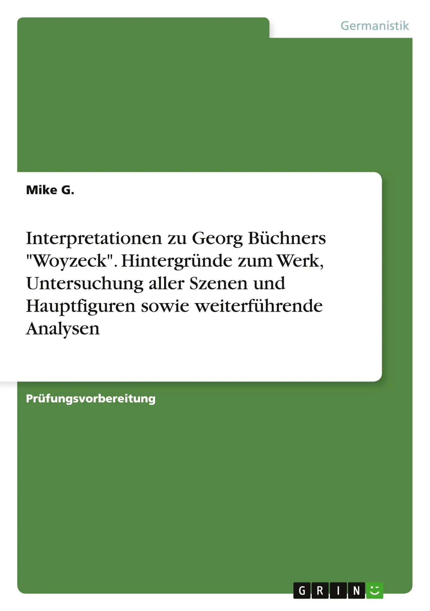 Cover: 9783668162396 | Interpretationen zu Georg Büchners "Woyzeck". Hintergründe zum...