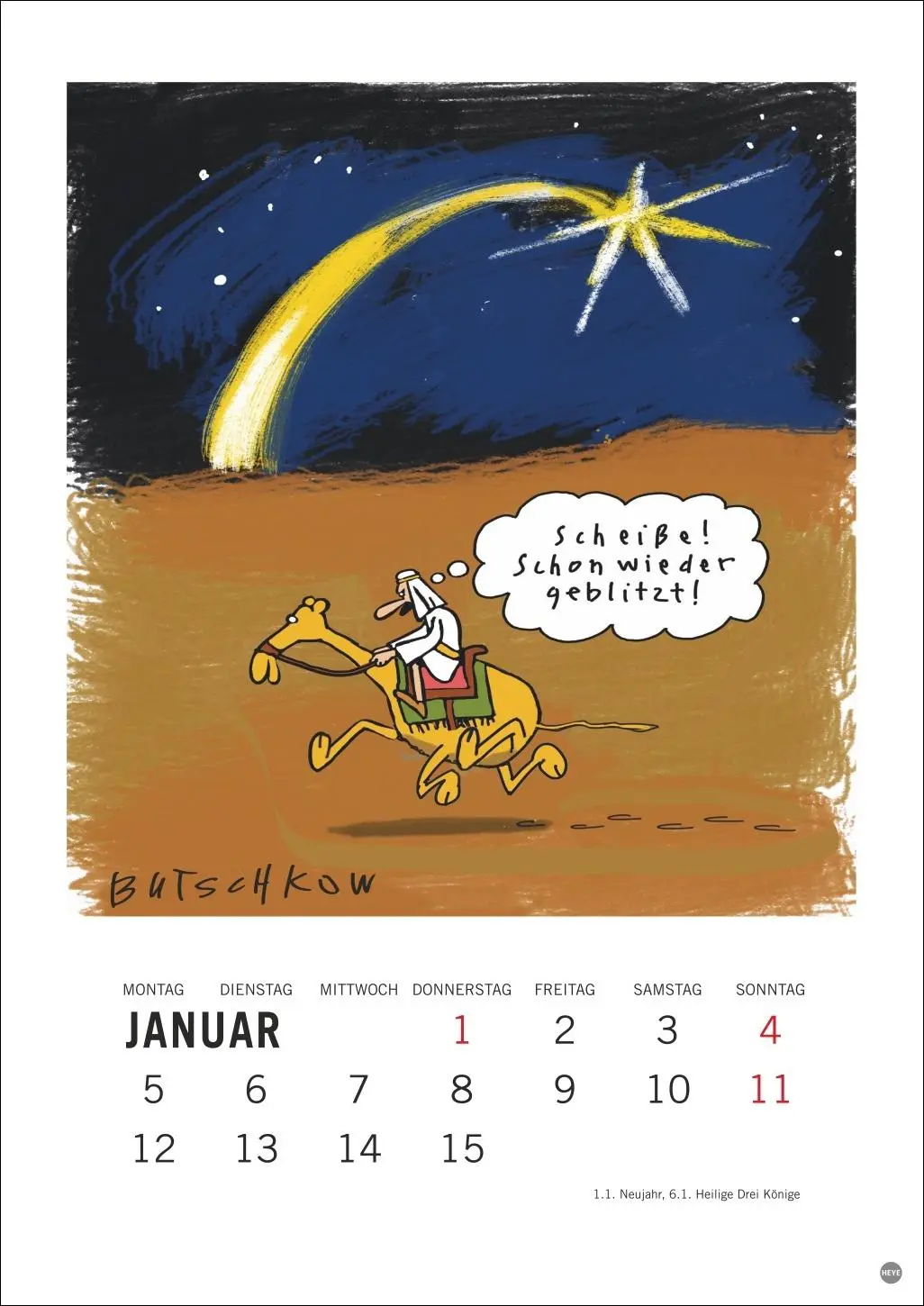 Bild: 9783756412396 | Peter Butschkow: Cartoon-Kracher Halbmonatskalender 2026 | Butschkow