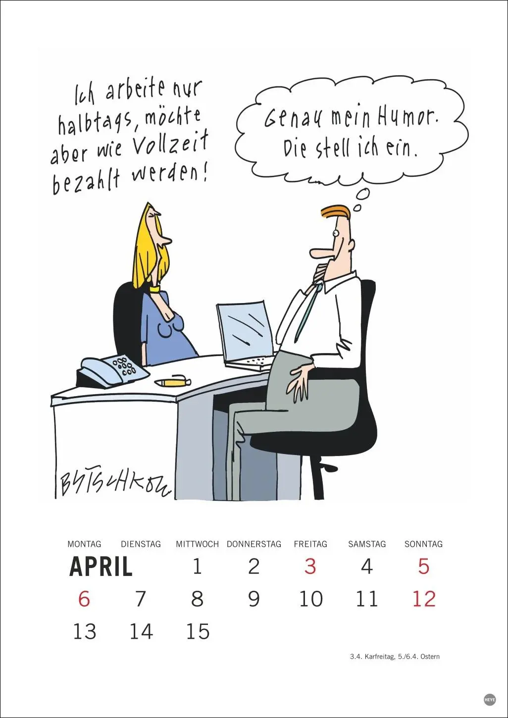 Bild: 9783756412396 | Peter Butschkow: Cartoon-Kracher Halbmonatskalender 2026 | Butschkow