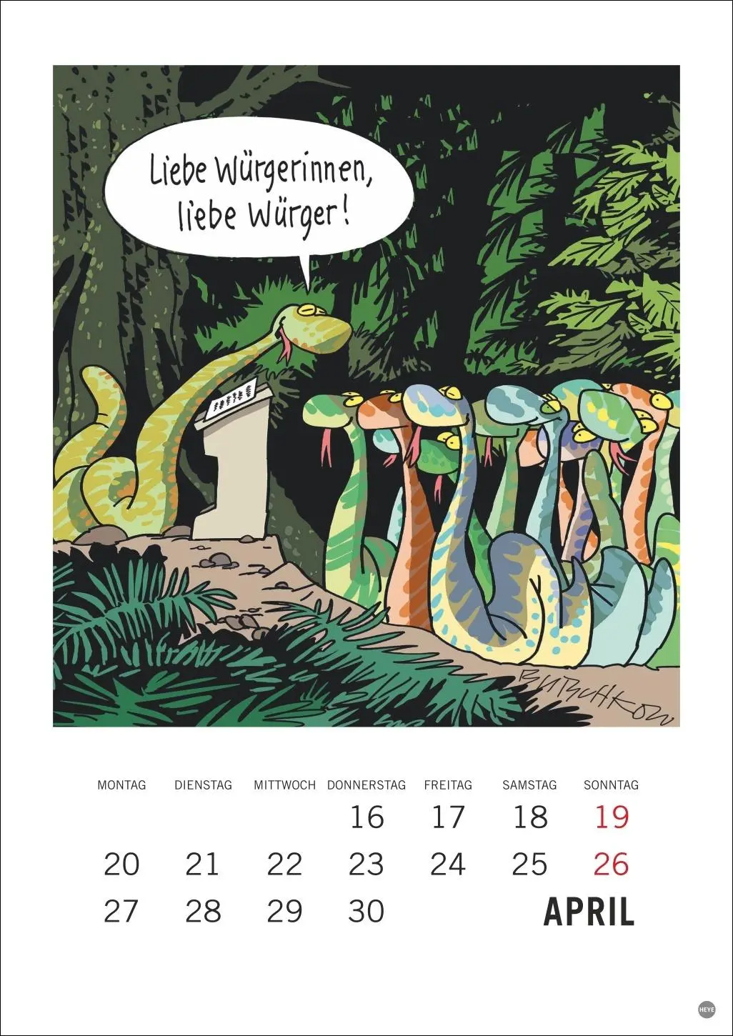 Bild: 9783756412396 | Peter Butschkow: Cartoon-Kracher Halbmonatskalender 2026 | Butschkow