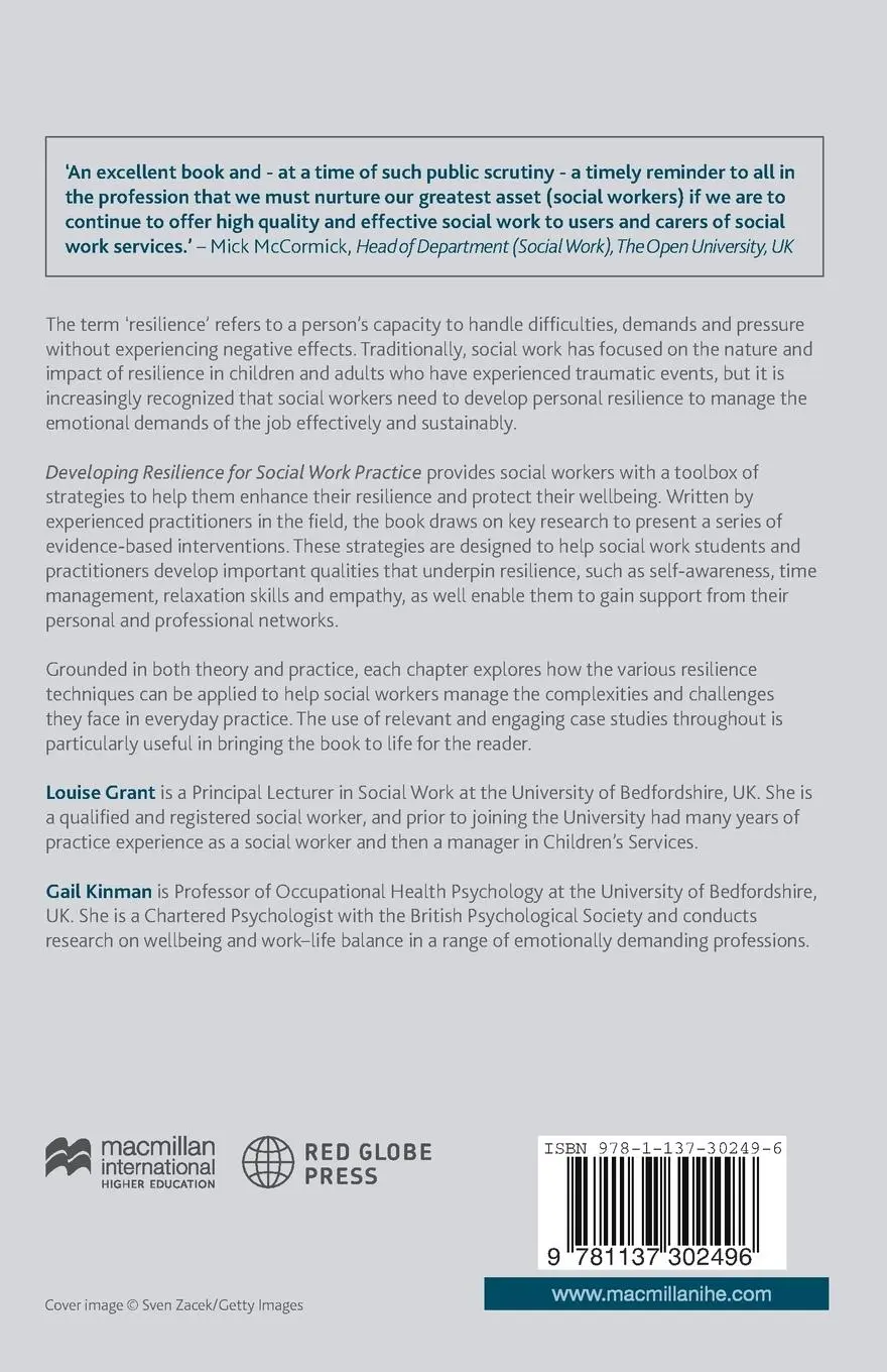 Rückseite: 9781137302496 | Developing Resilience for Social Work Practice | Louise Grant (u. a.)