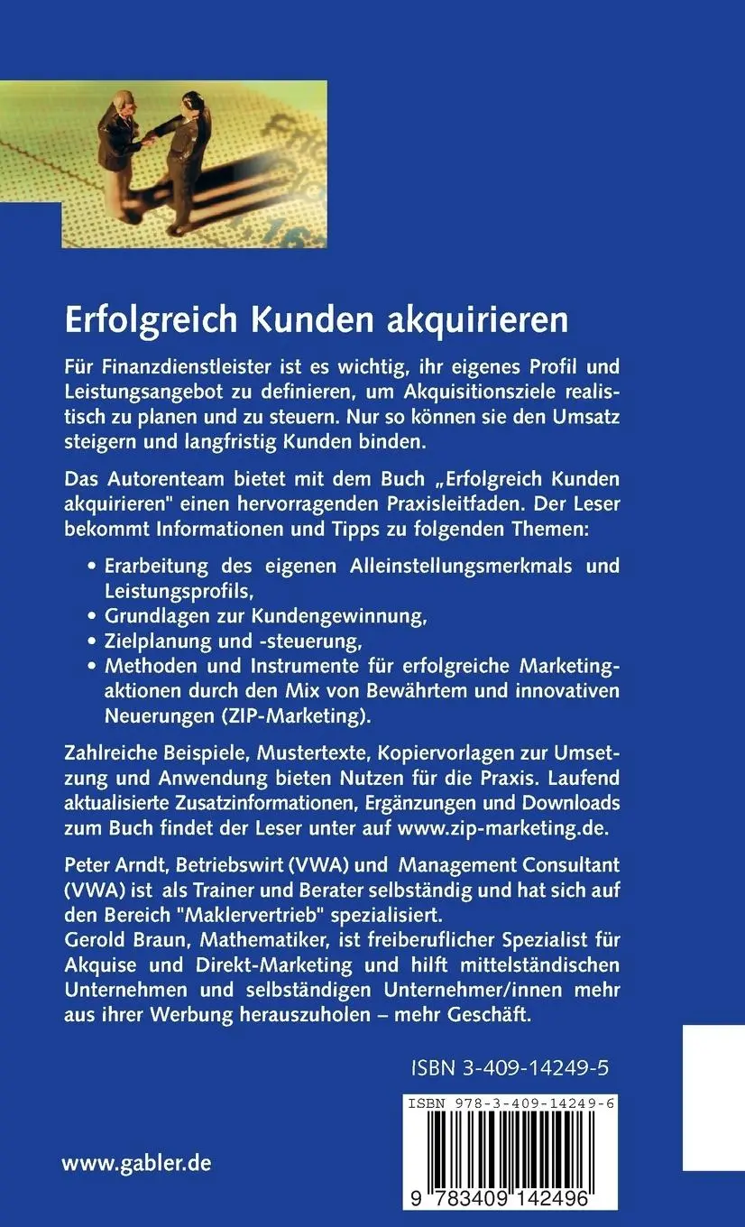 Rückseite: 9783409142496 | Erfolgreich Kunden akquirieren | Gerold Braun (u. a.) | Buch | vii