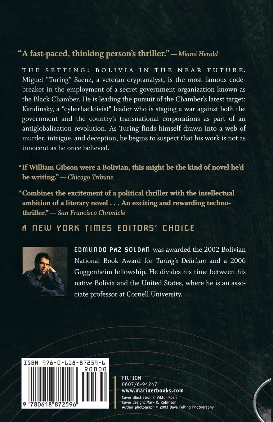 Rückseite: 9780618872596 | Turing's Delirium | Edmundo Paz Soldan | Taschenbuch | Englisch | 2007