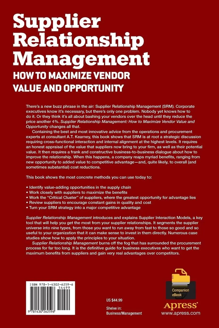 Rückseite: 9781430262596 | Supplier Relationship Management | Stephen Easton (u. a.) | Buch | x