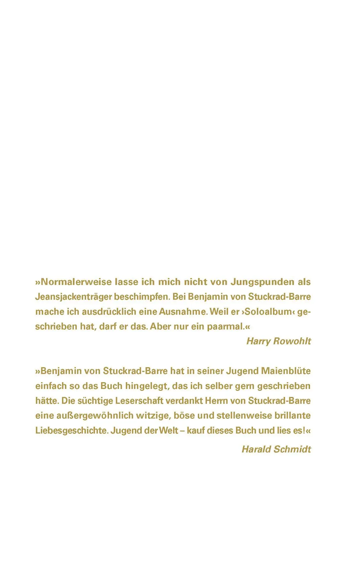 Rückseite: 9783462052596 | Soloalbum Jubiläumsausgabe | Benjamin von Stuckrad-Barre | Buch | 2018