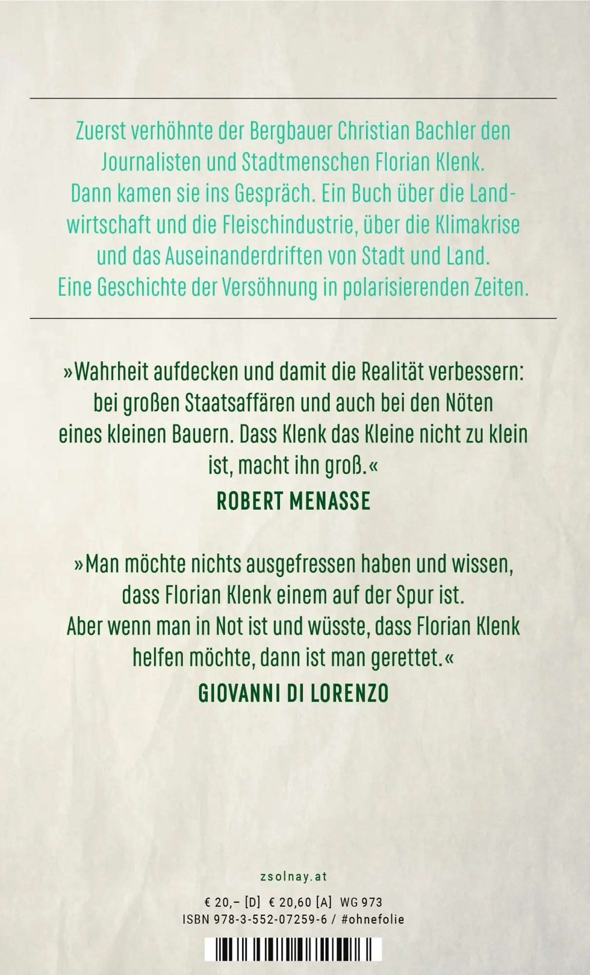 Bild: 9783552072596 | Bauer und Bobo | Wie aus Wut Freundschaft wurde | Florian Klenk | Buch