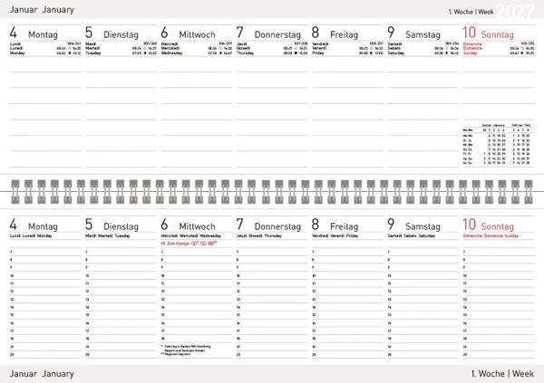 Bild: 9783819302596 | Tischkalender quer Professional Colourlux 2027 weiß | Korsch Verlag