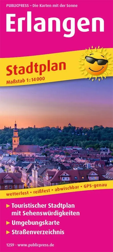 Cover: 9783961322596 | Erlangen. Stadtplan 1:14 000 | (Land-)Karte | Stadtplan (PUBLICPRESS)