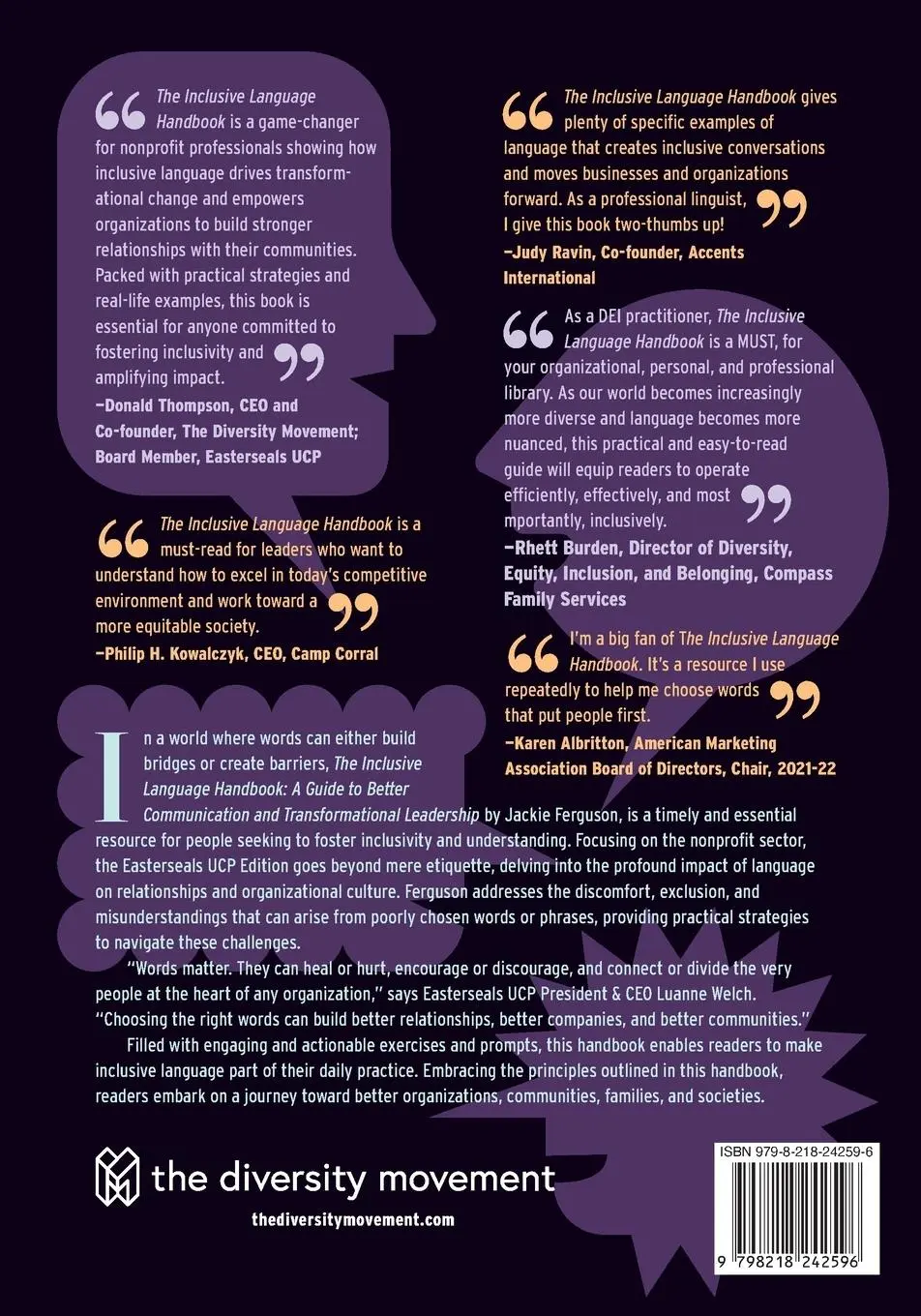 Rückseite: 9798218242596 | The Inclusive Language Handbook | Jackie Ferguson | Taschenbuch | 2023