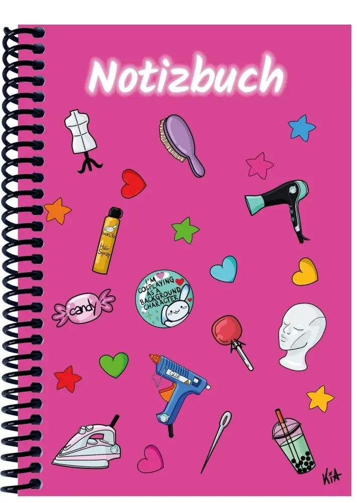 A 4 Notizbuch Manga Items, pink, blanko