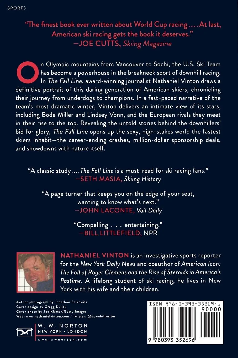 Rückseite: 9780393352696 | Fall Line | America's Rise to Ski Racing's Summit | Nathaniel Vinton