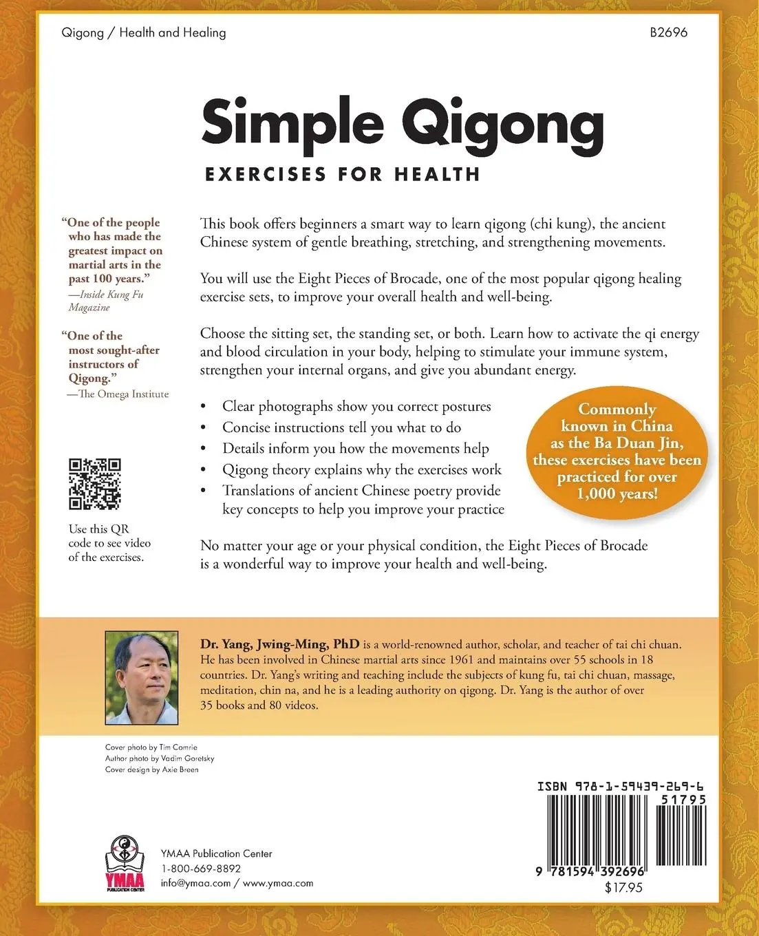 Rückseite: 9781594392696 | Simple Qigong Exercises for Health | Jwing-Ming Yang | Taschenbuch