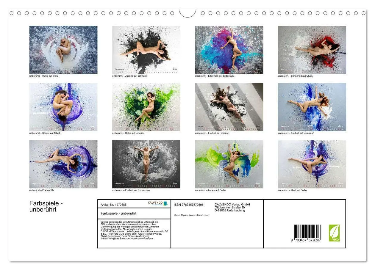 Bild: 9783457572696 | Farbspiele - unberührt (Wandkalender 2026 DIN A3 quer), CALVENDO...